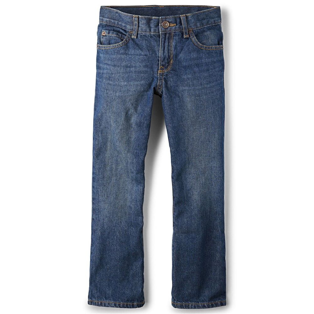 The Children's Place Bootcut Jeans Adjustable Waist Cotton Denim Pants Boys 14